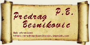 Predrag Besniković vizit kartica